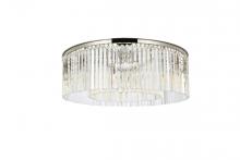  1208F43PN/RC - Sydney 10 Light Polished Nickel Flush Mount Clear Royal Cut Crystal