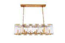  1212D40GI - Monaco 12 Light Golden Iron Chandelier Clear Glass Crystal