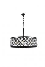  1214D32MB/RC - Madison 8 Light Matte Black Chandelier Clear Royal Cut Crystal