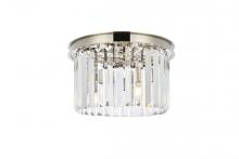  1238F16PN/RC - Sydney 3 Light Polished Nickel Flush Mount Clear Royal Cut Crystal