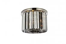  1238F20PN-SS/RC - Sydney 6 Light Polished Nickel Flush Mount Silver Shade (Grey) Royal Cut Crystal