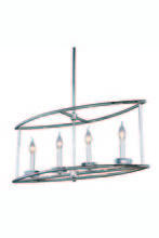  1493D32PN - Bjorn Collection Chandelier L:32 W:10 H:65 Lt:4 polished Nickel Finish Royal Cut Clea