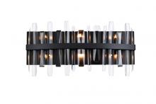 Elegant 2200W24BK - Serena 24 Inch Crystal Bath Sconce in Black