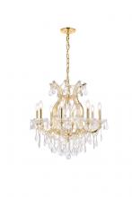  2800D26G/RC - Maria Theresa 9 Light Gold Chandelier Clear Royal Cut Crystal