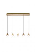 Elegant 3505D32G - Eren 5 Lights Gold Pendant