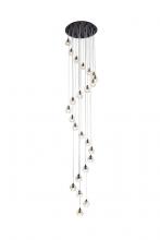 Elegant 3505G19BK - Eren 24 Lights Black Pendant