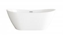  BT10372GW-BNK - 72 inch Soaking Bathtub in Glossy White with Brushed Nickel Trim