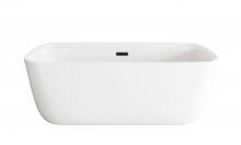  BT10567GW-MBK - 67 inch Soaking Bathtub in Glossy White with Matte Black Trim