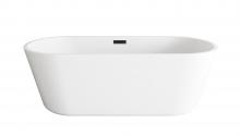  BT10671GW-MBK - 71 inch Soaking Bathtub in Glossy White with Matte Black Trim