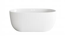  BT10754GW-WHT - 54 inch Soaking Bathtub in Glossy White with Polished White Trim