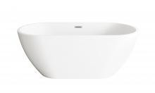  BT30359GW-BNK - 59 inch Bathtub in Glossy White with Brushed Nickel Trim