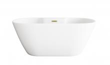  BT30559GW-BGD - 59 inch Bathtub in Glossy White with Brushed Gold Trim