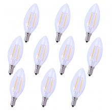  E12LED113-10PK - LED E12 CANDELABRA, 3000K, 300 degree, CRI80, ES, UL/CUL, 2.5W, 25W EQUIVALENT, 15000HRS