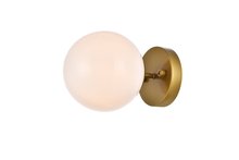  LD2451BR - Mimi Six Inch Dual Flush Mount and Bath Sconce in Brass with Frosted Glass