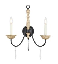 Elegant LD6101W17WD - Porter 2 light Weathered Doveand Black wall sconce