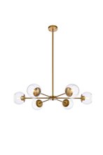  LD642D36BR - Briggs 36 Inch Pendant in Brass with Clear Shade