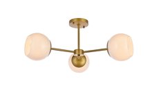  LD649F26BR - Briggs 26 Inch Flush Mount in Brass with White Shade