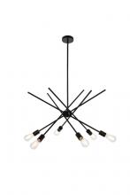  LD7054D32BRB - Armin 6 Lights Pendant in Black with Brass