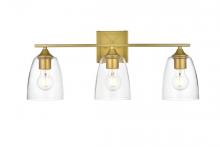  LD7309W24BRA - Harris 3 Light Brass and Clear Bath Sconce