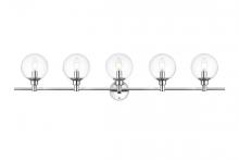  LD7318W47CH - Jaelynn 5 Light Chrome and Clear Bath Sconce