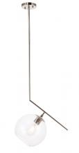  LD8036D10C - Ryland 1 Light Chrome and Clear Glass Pendant