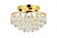  LD9805F14G(872) - Clara Collection Flush Mount D14in H9in Lt:4 Gold Finish