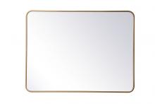  MR803040BR - Soft Corner Metal Rectangular Mirror 30x40 Inch in Brass