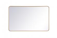  MR803048BR - Soft Corner Metal Rectangular Mirror 30x48 Inch in Brass