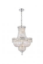  V2528D18C/RC - Tranquil 12 Light Chrome Pendant Clear Royal Cut Crystal