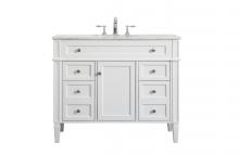  VF12542WH - 42 Inch Single Bathroom Vanity in White