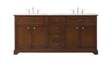  VF15072DTK - 72 Inch Double Bathroom Vanity in Teak