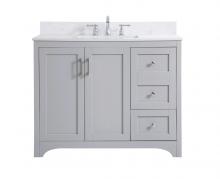  VF17042GR-BS - 42 Inch Single Bathroom Vanity in Grey with Backsplash