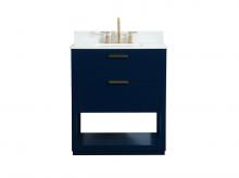  VF19230BL-BS - 30 Inch Single Bathroom Vanity in Blue with Backsplash