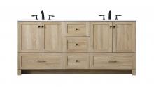  VF2872DMW - 72 inch Double Bathroom Vanity in Mango Wood