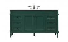  VF31860DGN - 60 Inch Double Bathroom Vanity in Green