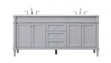  VF31872DGR - 72 Inch Double Bathroom Vanity in Grey