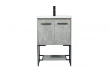  VF42524MCG - 24 Inch Single Bathroom Vanity in Concrete Grey