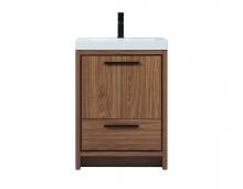  VF46024WB - 24 Inch Single Bathroom Vanity in Walnut Brown