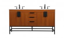  VF48860DMTK - 60 Inch Double Bathroom Vanity in Teak