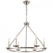 Elegant LD6010D26BN - Maine 6 Light Burnished Nickel Chandelier