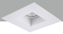  R4-590MW - 4" Matte White Square baffle Trim MR16