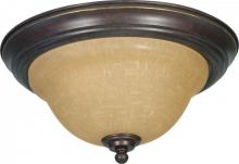  60/1038 - Castillo - 2 Light Flush Mount with Champagne Linen Washed Glass - Sonoma Bronze Finish