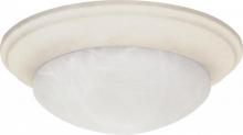  60/287 - 2-Light Medium Dome Twist & Lock Flush Mount Ceiling Light in Textured White Finish with Alabaster