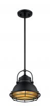  60/7073 - Upton - 1 Light Pendant with- Dark Bronze and Gold Finish