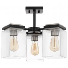 Nuvo 60/7658 - Crossroads; 3 Light Semi-Flush Fixture; Matte Black with Clear Glass