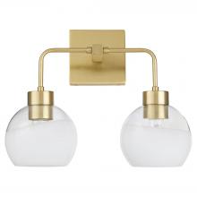  532-2-180 - Lacy 2 Light with Layered White Glass, Aged Brass