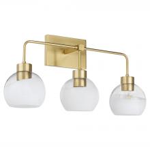  532-3-180 - Lacy 3 Light with Layered White Glass |Aged Brass