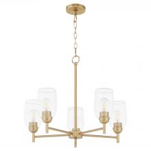  6112-5-80 - Wallinger 5 Light Chandelier, Aged Brass