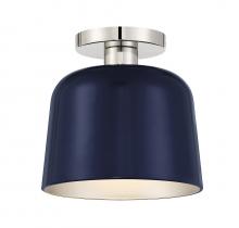  M60067NBLPN - 1-Light Ceiling Light in Navy Blue with Polished Nickel