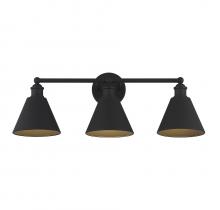  M80064MBK - 3-Light Bathroom Vanity Light in Matte Black